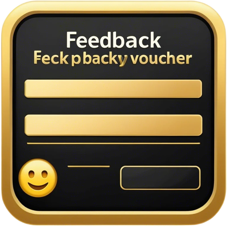 feedback/voucher like a note make it black and gold emoji