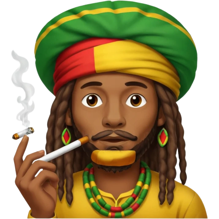 Rasta man smoking  emoji
