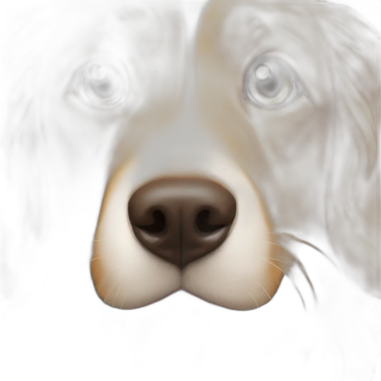 a golden retriever with light brown eyes, she was white with red highlights with long hair with a small brown nose emoji