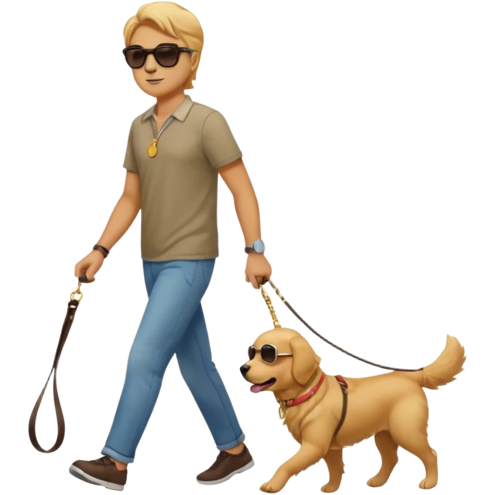 man walking with dog emoji