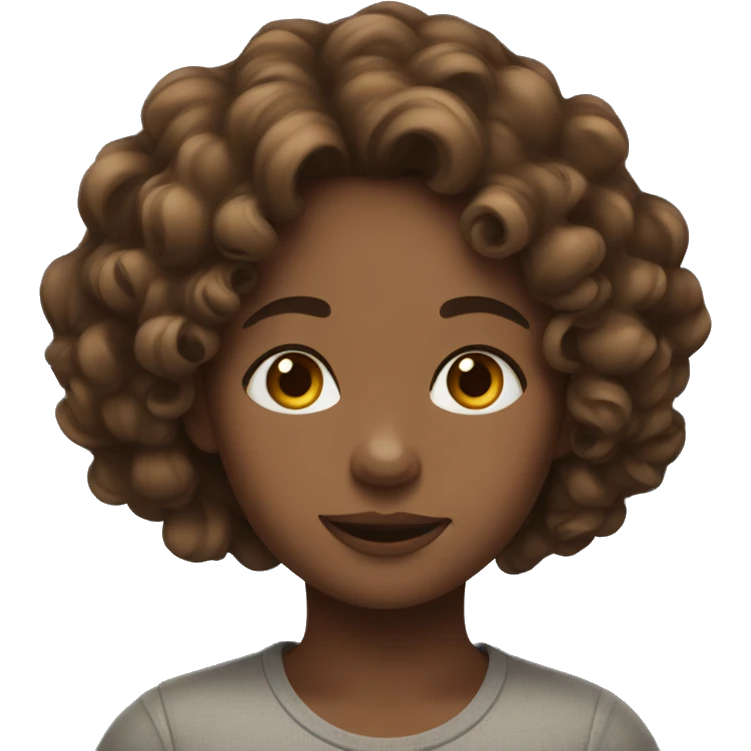 girl with brown curly hair  emoji
