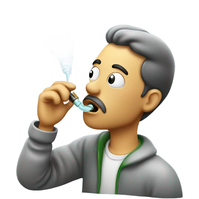 Guy smoking THC concentrate emoji