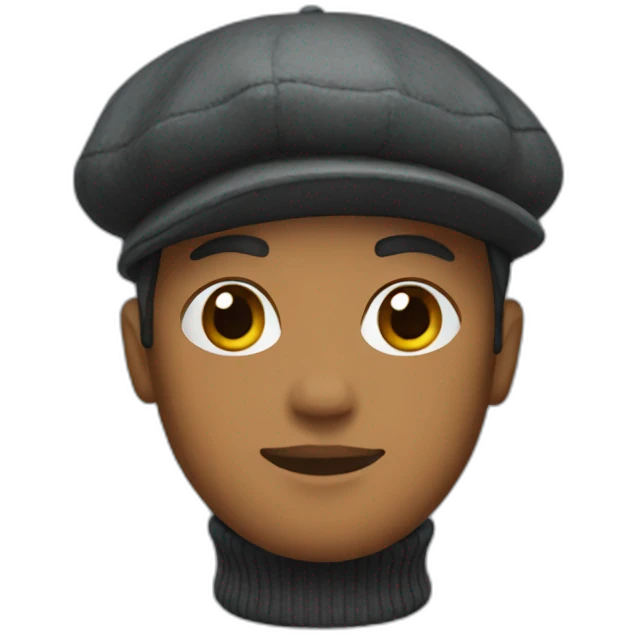 person wearing a turtleneck and beret emoji