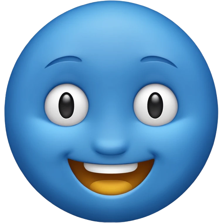 blue emoji with a happy face emoji