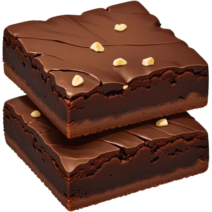 Cinematic Realistic Brownies, rich and dense with a deep chocolate hue, slightly cracked on top revealing the fudgy center, soft light reflecting off the warm surface, a few crumbs scattered around, glowing with an indulgent and comforting texture. emoji