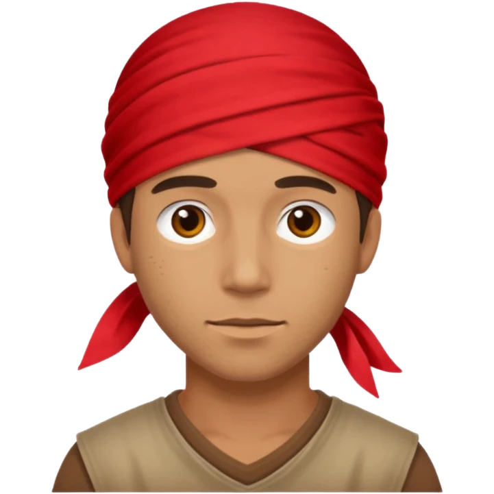 man with wearing red bandana emoji