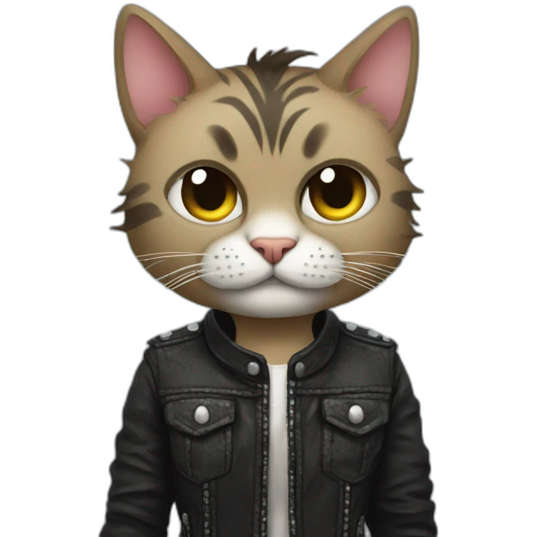 Punk Cat with mustache emoji