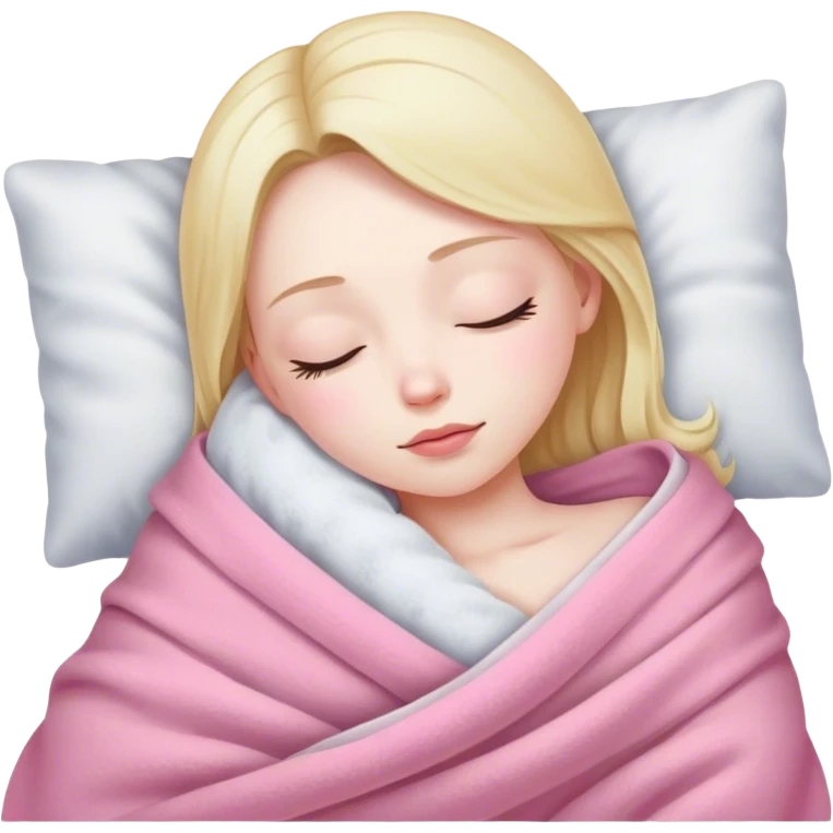 Girl with pink blanket sleeping  emoji