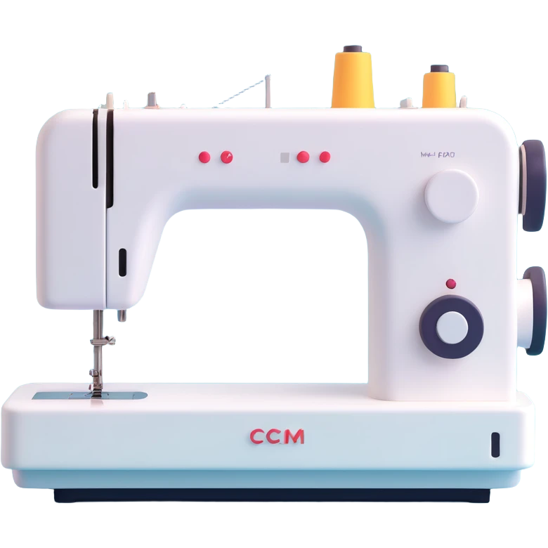 Sewing Machines emoji illustrating a minimalist sewing machine with a 3D feel emoji