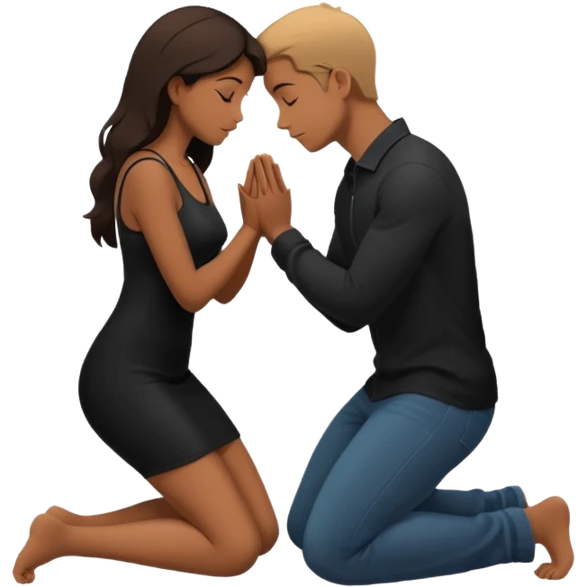 Kneeling person silhouette (proposal pose) emoji