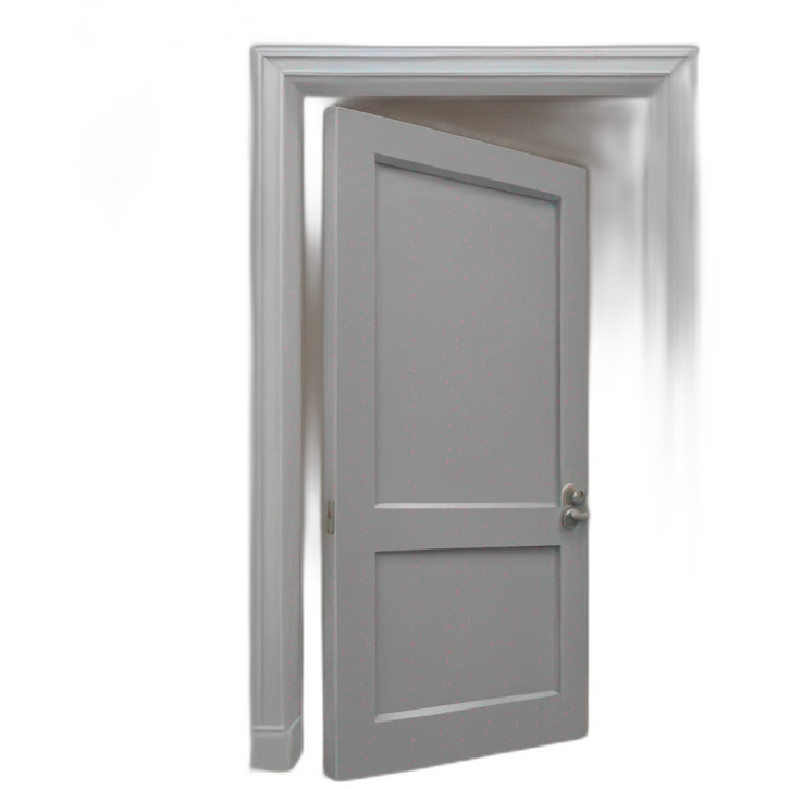 one open door wood color gray style perpective emoji