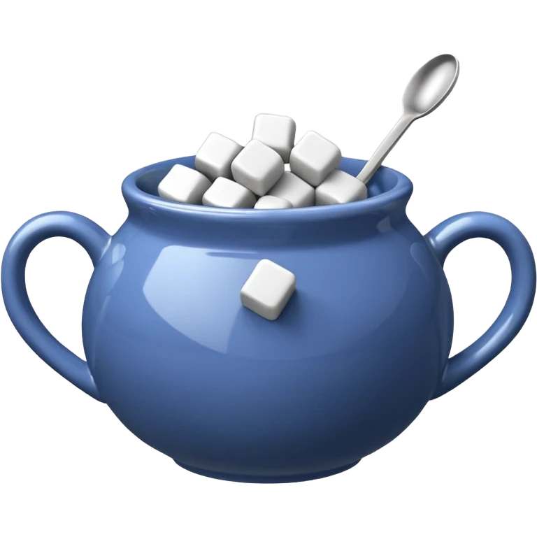 sugar bowl with sugar cubes emoji