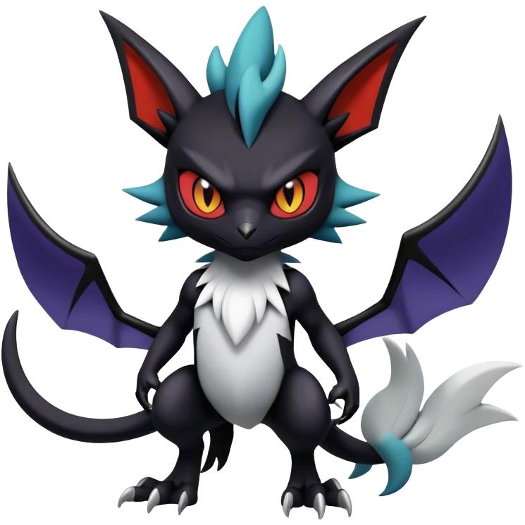 Edgy Cool Litten-Noivern-Noibat-Absol-Pokémon Full Body emoji