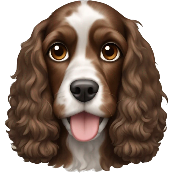 black white and brown cocker spaniel mixed with cavapoo emoji