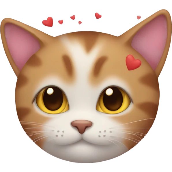 A cat covered with hearts emoji