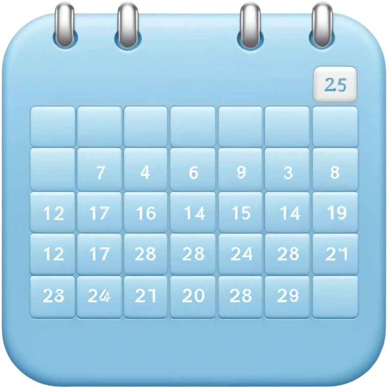 pastel blue calendar emoji