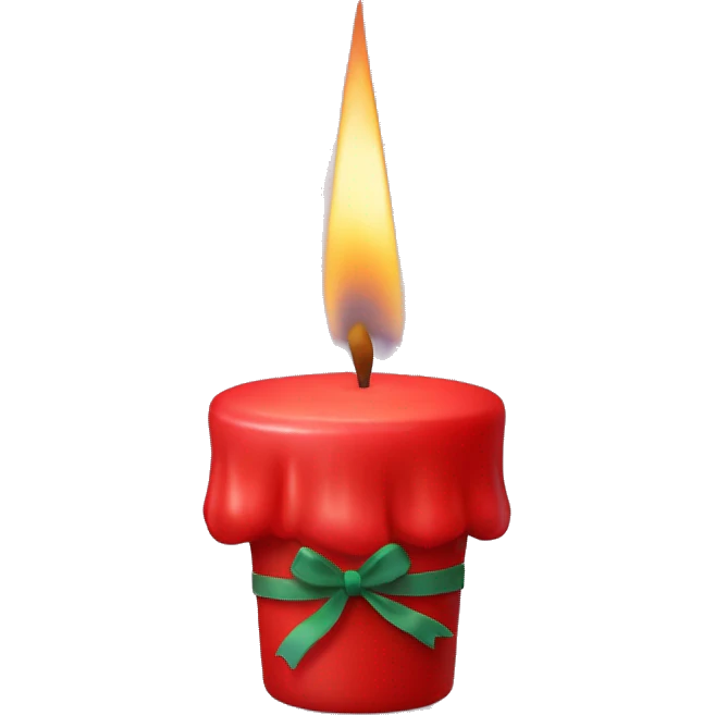 Red candle with bow emoji