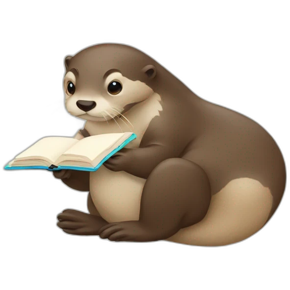 otter studying emoji