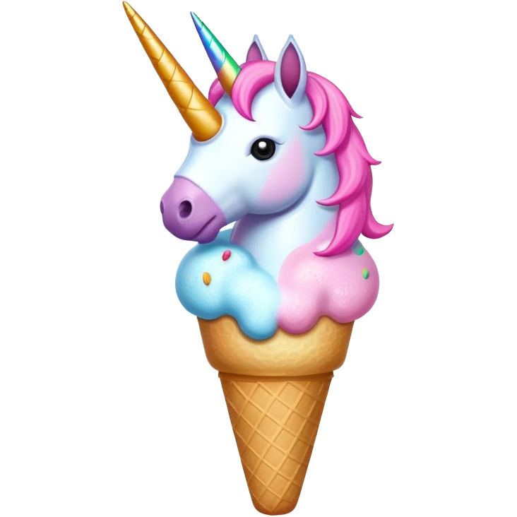 An ice cream with a pink unicorn holing a nuke  emoji