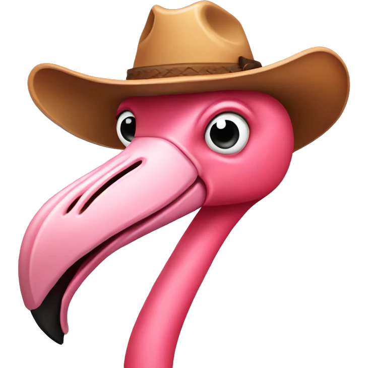 flamingo with cowboy hat emoji