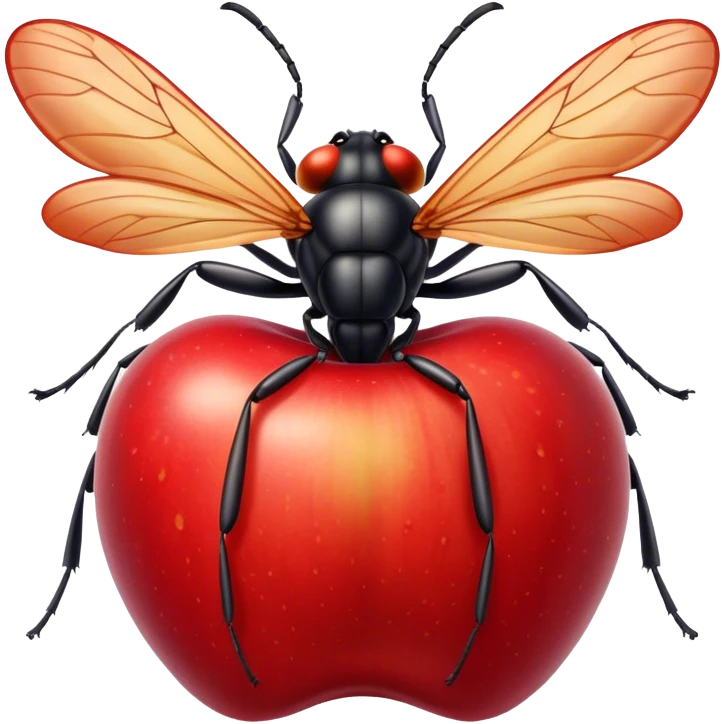 Apple with an insect emoji