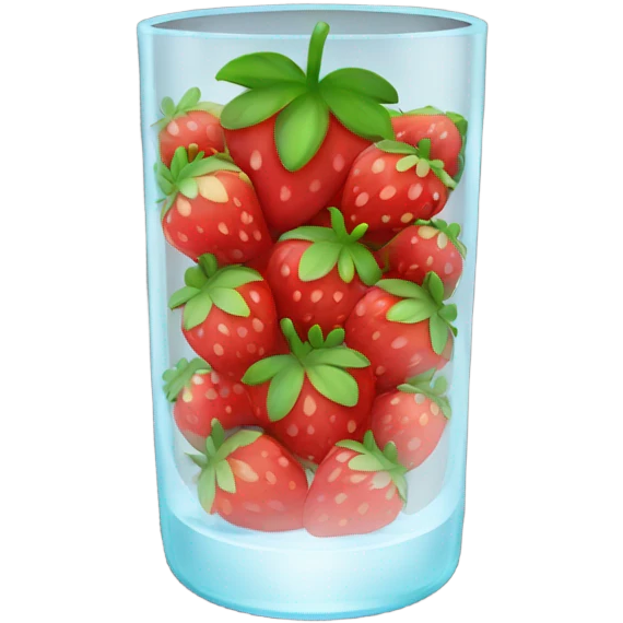 Glass with little strawberries around the top emoji