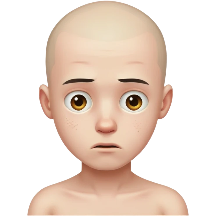 distressed boy with shaved head no clothes who didn’t buy a vape emoji