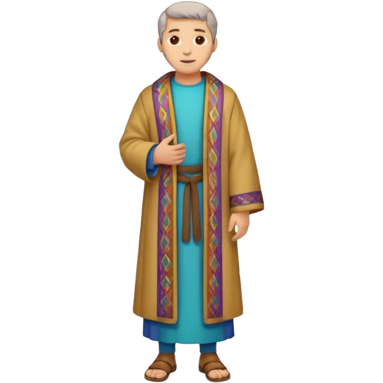 full length joseph from bible wearing coat of many colors emoji
