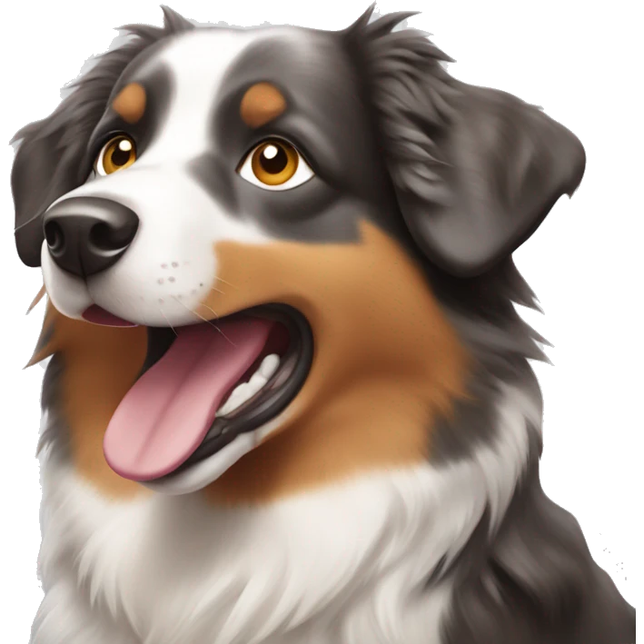 Happy dog australian shepherd emoji