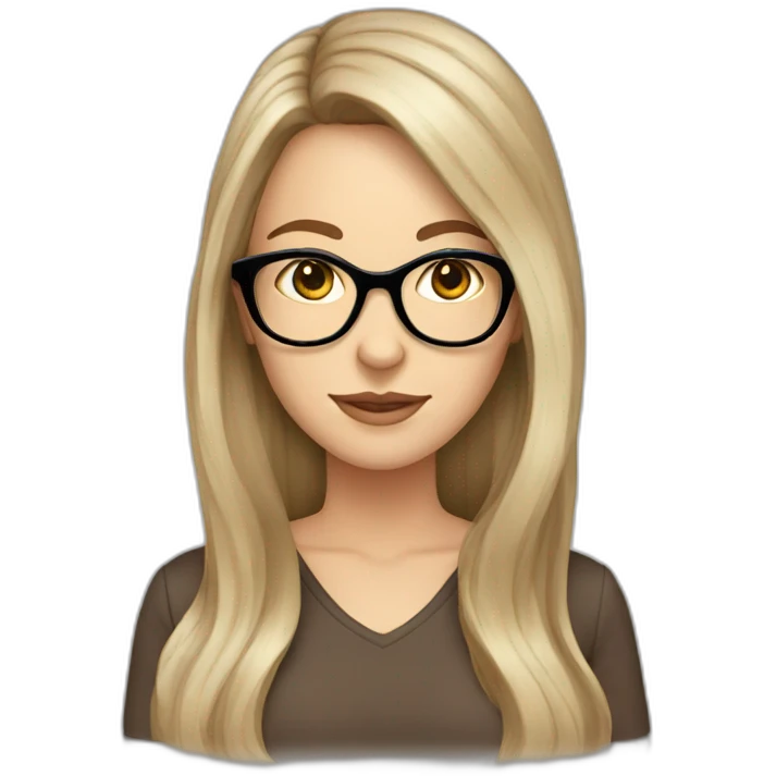 2 long brown haired white girls with glasses emoji