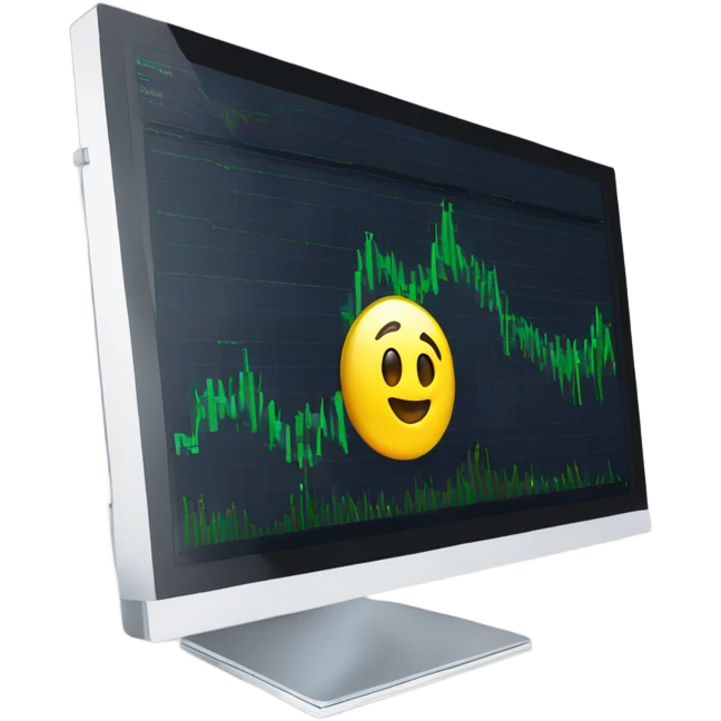 trading chart on a computer emoji