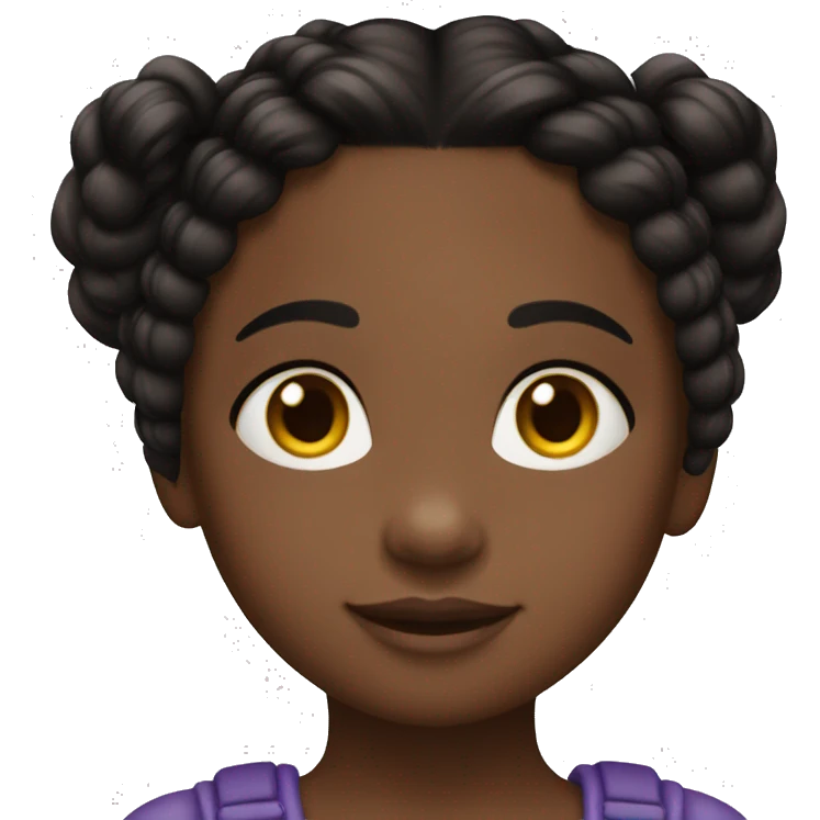niña negra de 3 años, con trenzas en el pelo emoji