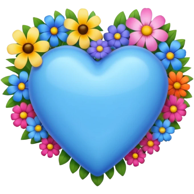 blue heart and flowers emoji