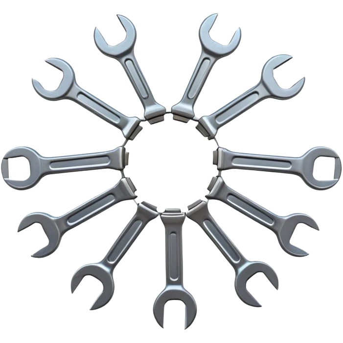 multiple spanners linking into a circle emoji