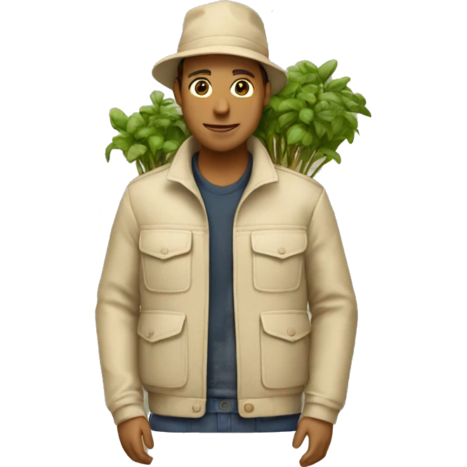 gardener beige jacket emoji