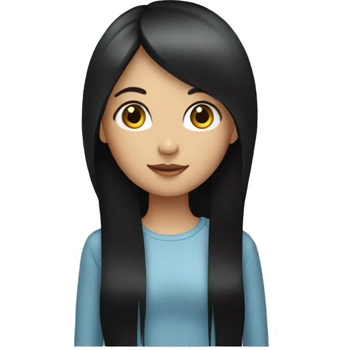 Girl with long black straight hair emoji