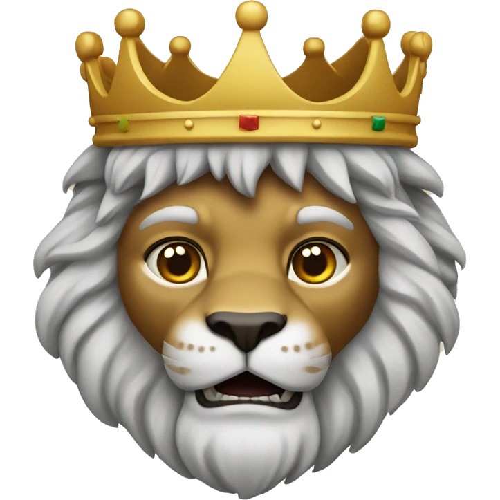 Leão com coroa de rei emoji
