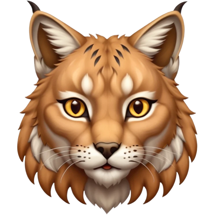 A high-resolution photo-realistic digital illustration of a majestic lynx emoji
