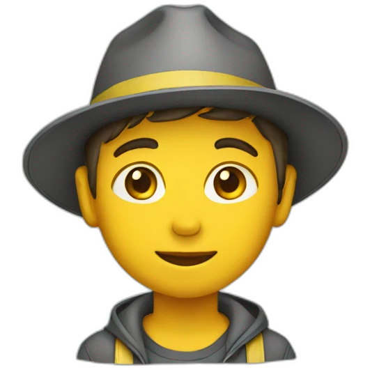 boy wearing yellow hat emoji
