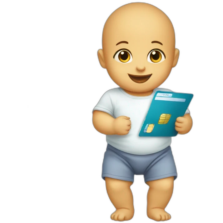 Baby born holding insurance card emoji