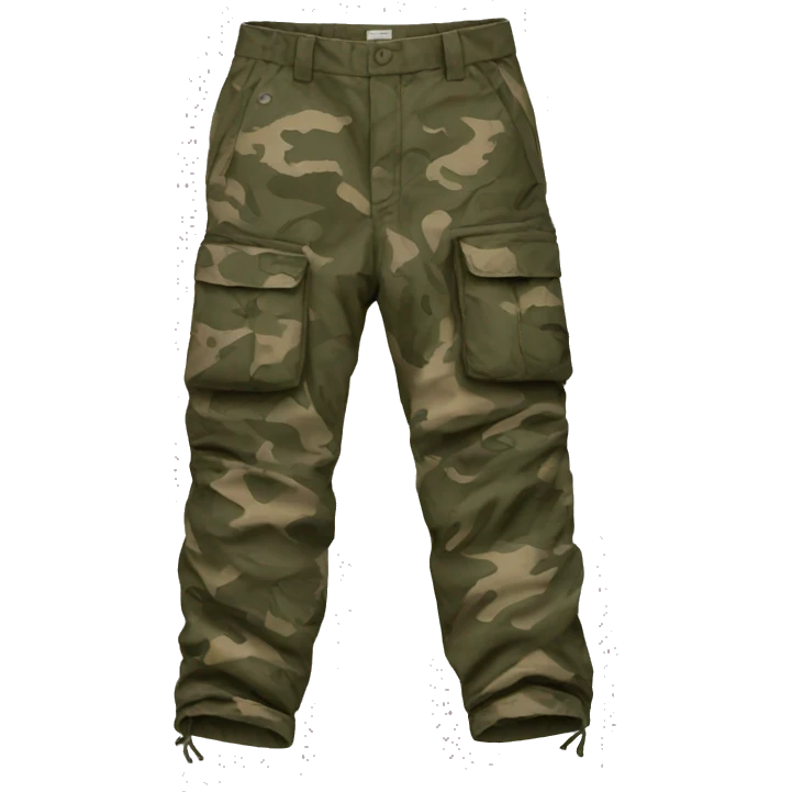 a pair of khaki camo cargo pants emoji