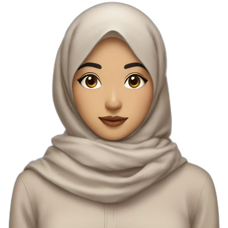 asian hijabi girl with thrifted clothes and fabulous eyebrows emoji