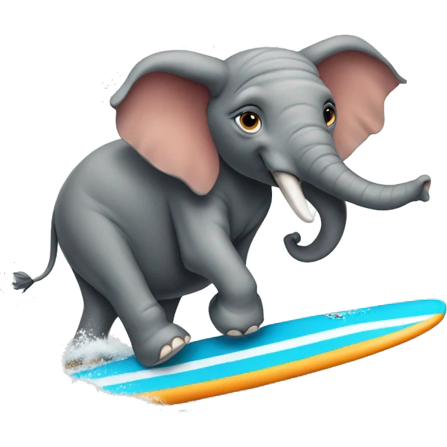 elephant on a surf emoji