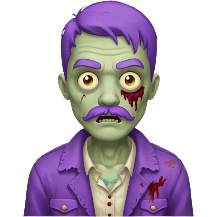 zombie with purple mustache emoji