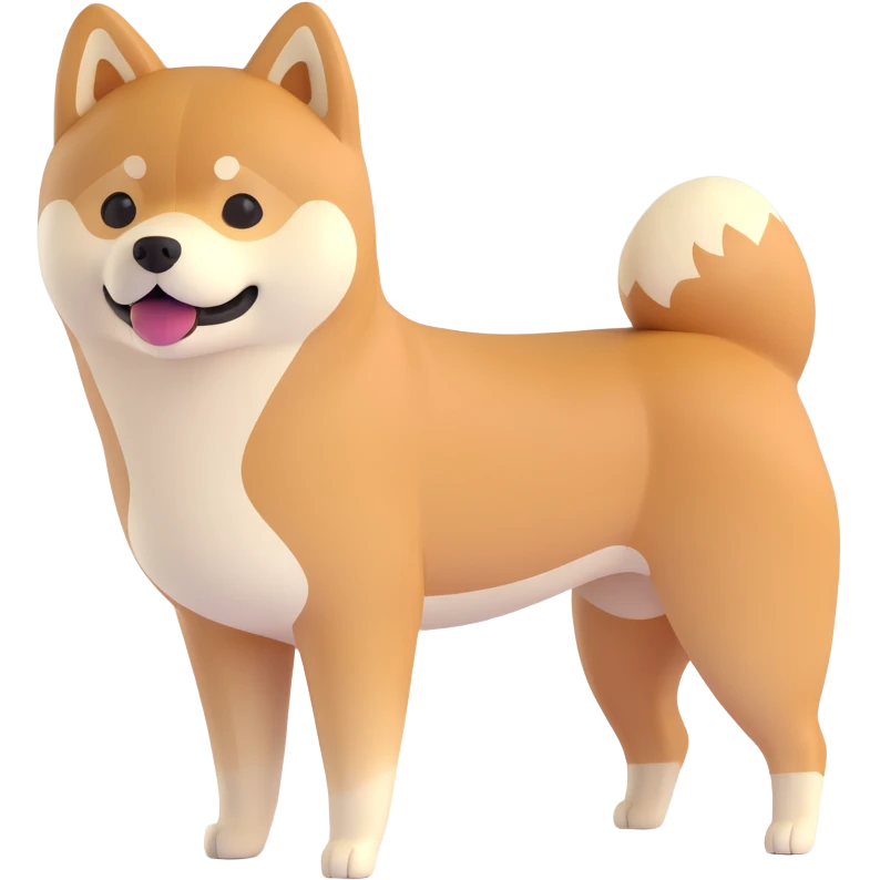 shiba inu standing, sick emoji