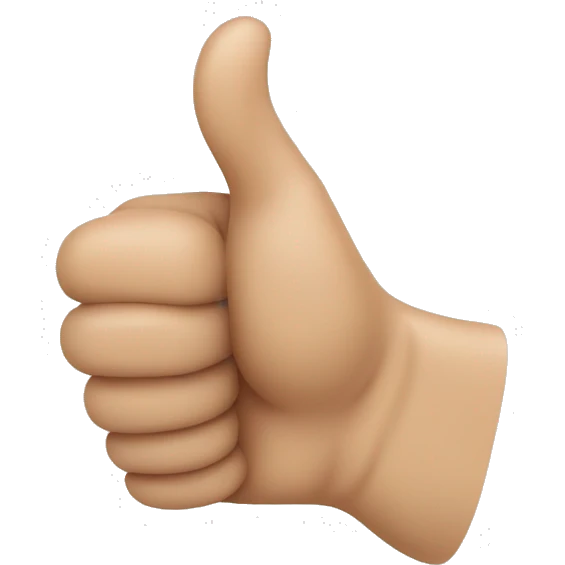 Thumb up but the thumb is turn in 90° emoji