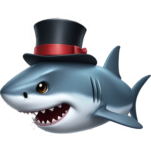 shark with tophat emoji