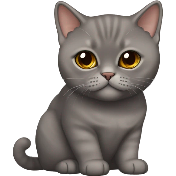 Choclate british shorthair with Brown eyes sitting  emoji