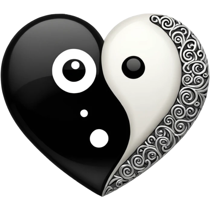 Yin and yang heart emoji