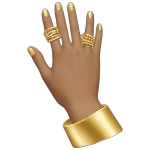 hand with gold rings emoji